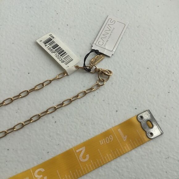 Canvas Stone & Leather Tassel Necklace (G2) - Picture 4 of 4